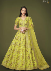 Real attractiveness Silk Lehenga Choli in Neon Green